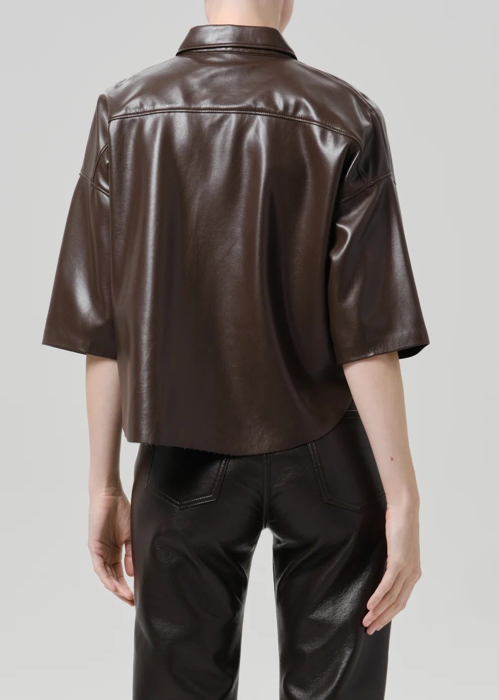 FRANCES CROPPED CAPE BUTTON UP - obligato