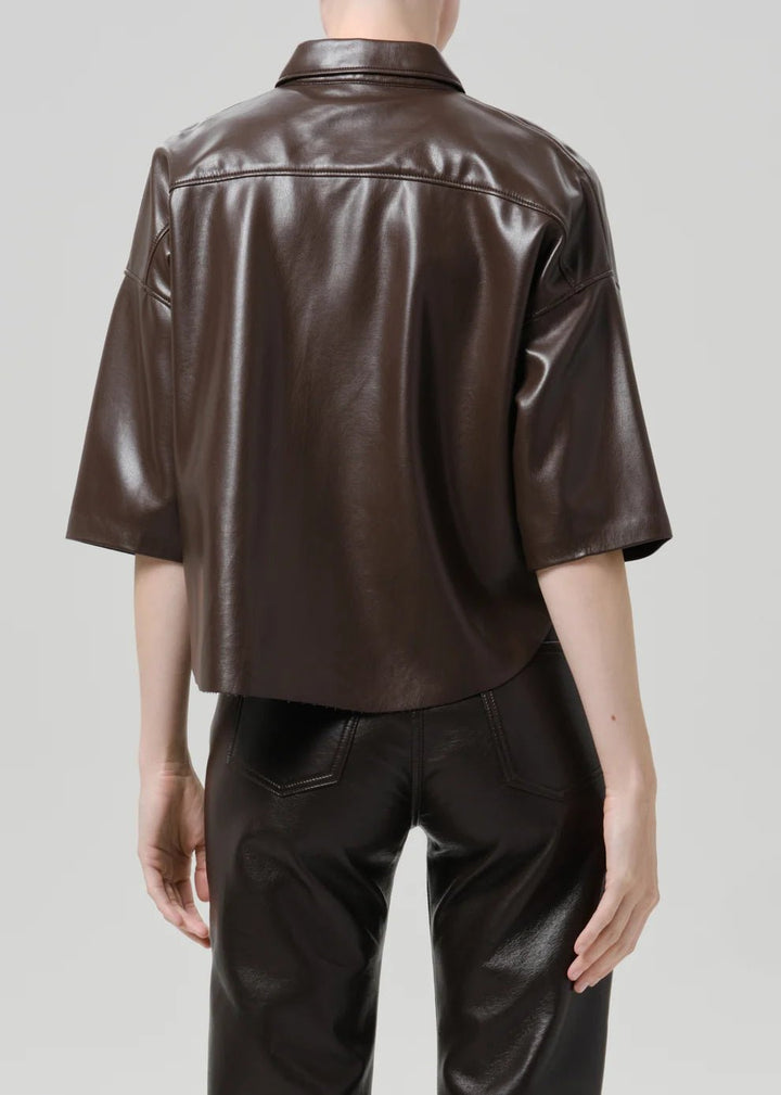 FRANCES CROPPED CAPE BUTTON UP - obligato
