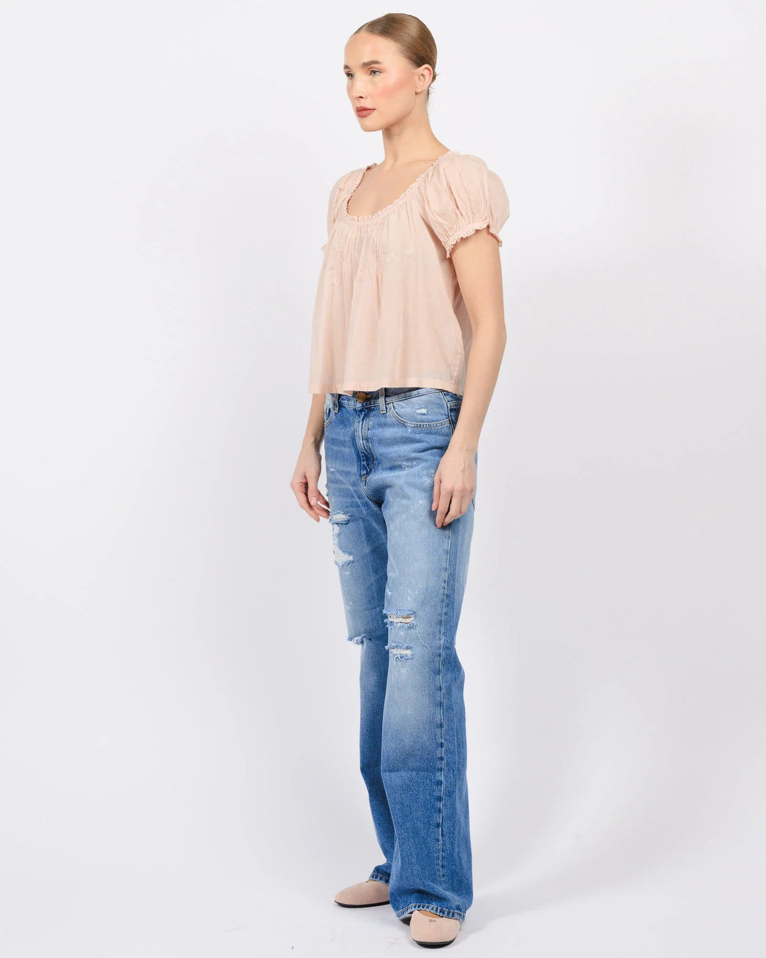 Frederica Top in Blush - obligato