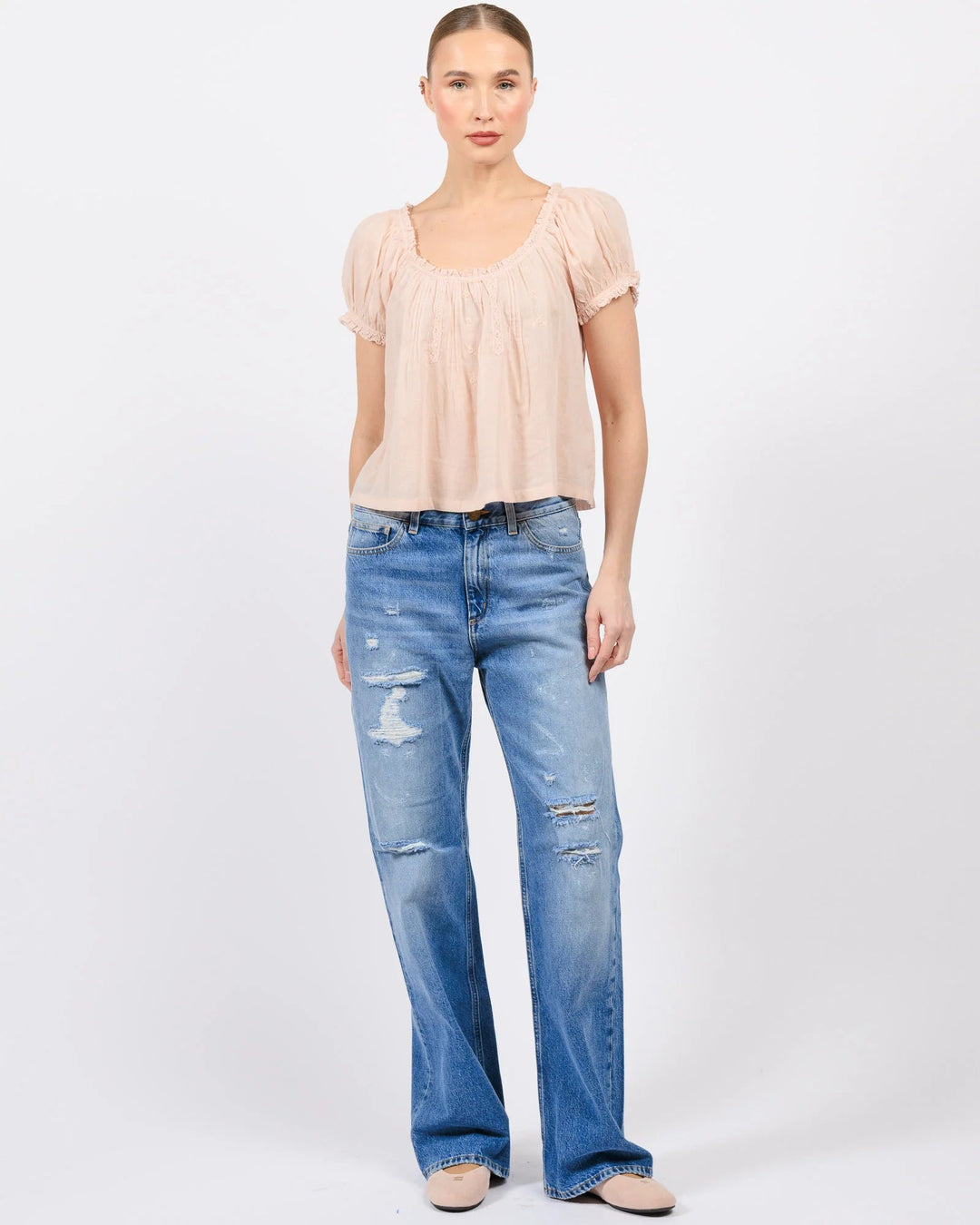Frederica Top in Blush - obligato