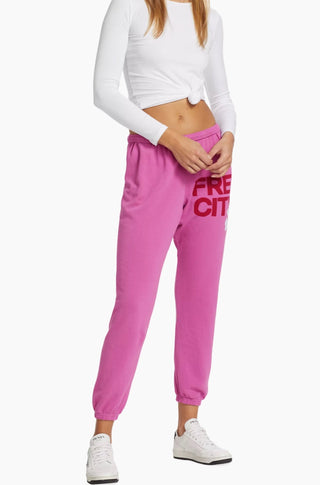 FREECITY LARGE SWEATPANT IN PINK CHERRY - obligato