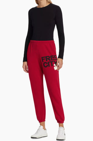 FREECITY LARGE SWEATPANT IN RED - obligato