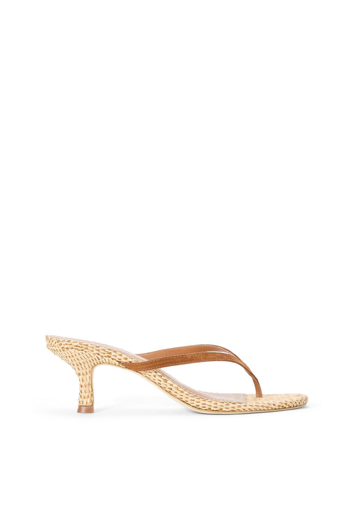 Freja Thong Kitten Heel in Tobacco Natural - obligato