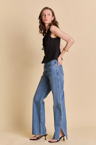 Front Bows Top in Black - obligato