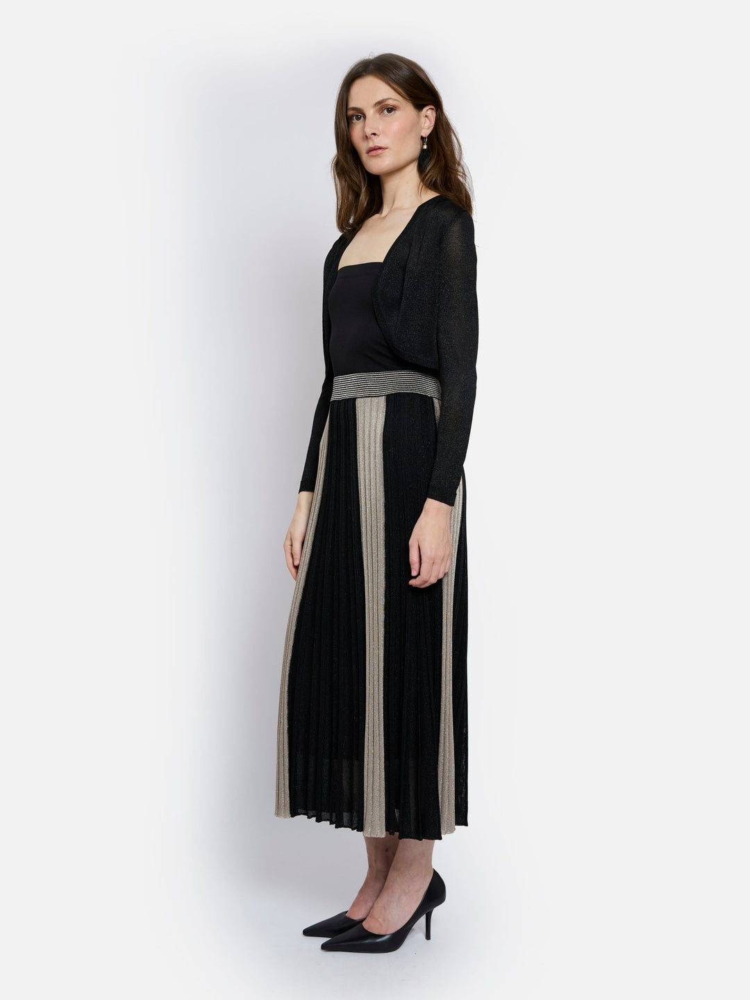 GALA PLEATED SKIRT APRIL MOON BLACK - obligato