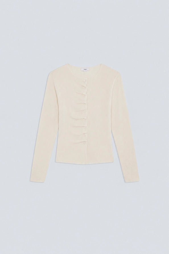GAMIRA White button-down pleated cardigan - obligato