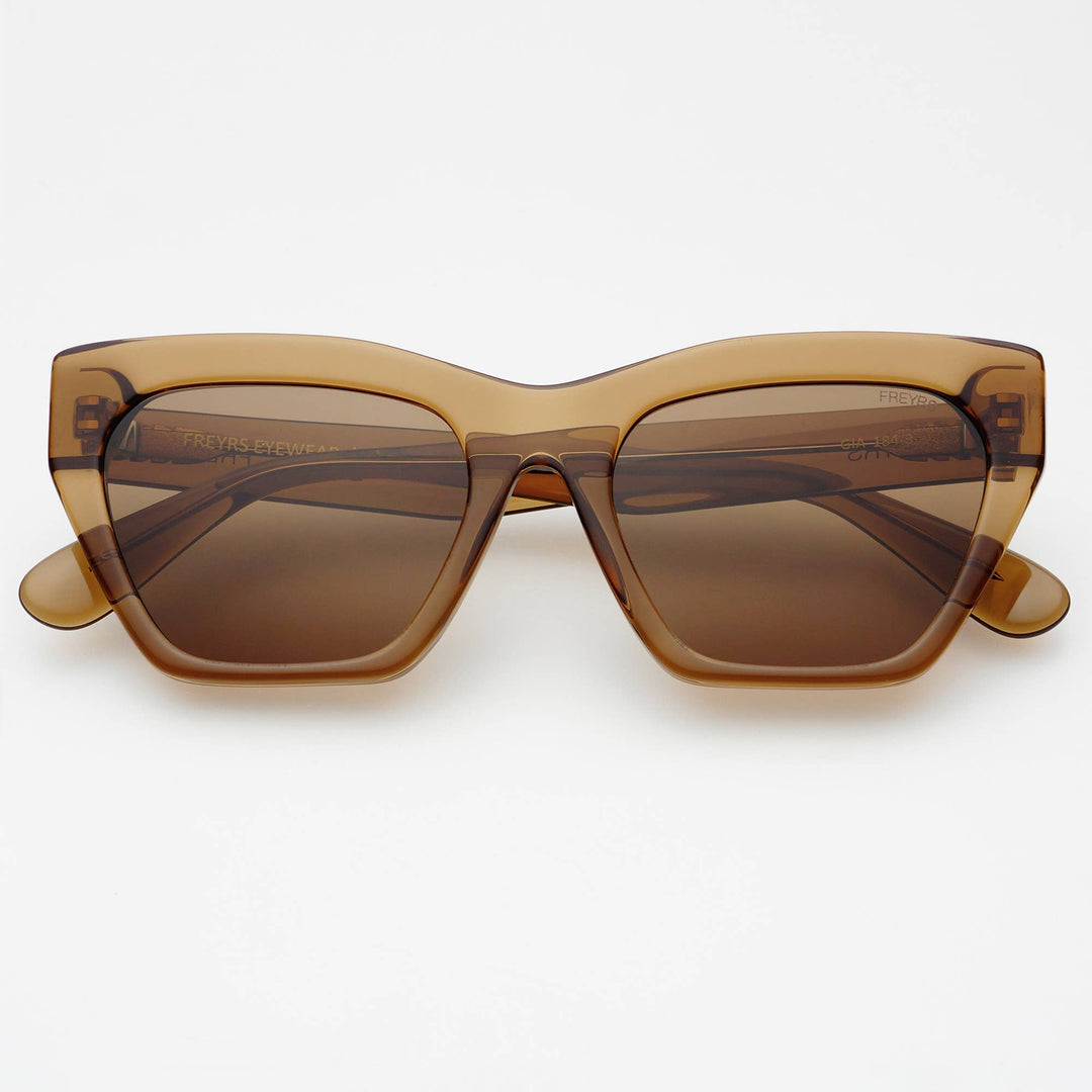 Gia Acetate Cat Eye Sunglasses : Brown - obligato