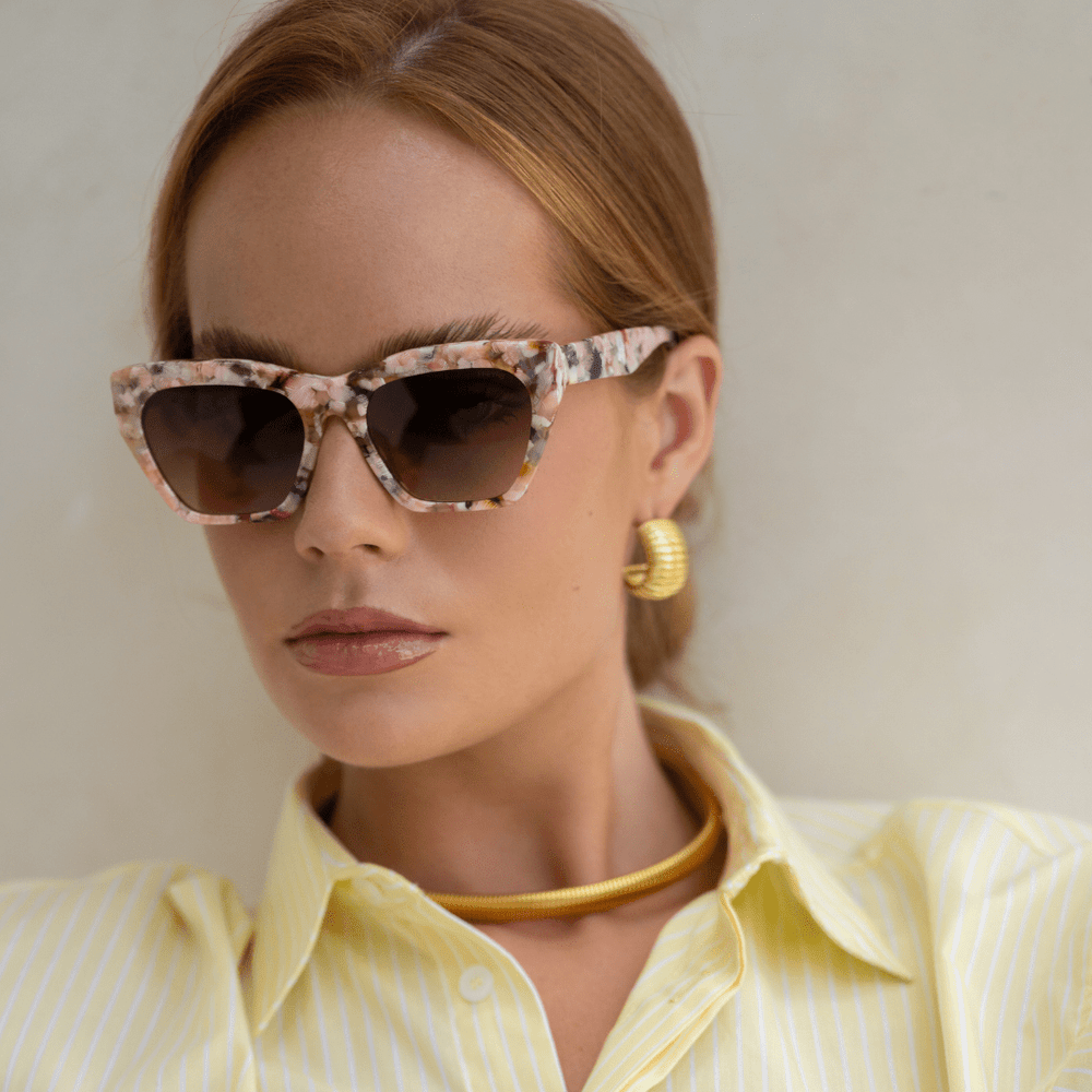 Gia Acetate Cat Eye Sunglasses : Pink Pearl - obligato