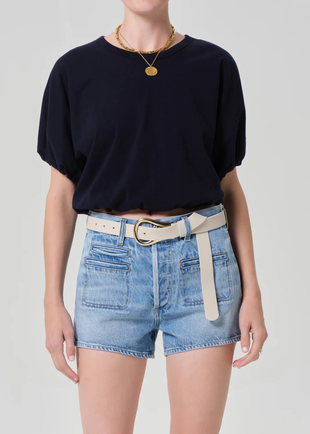 Gia Bubble Tee - Navy - obligato