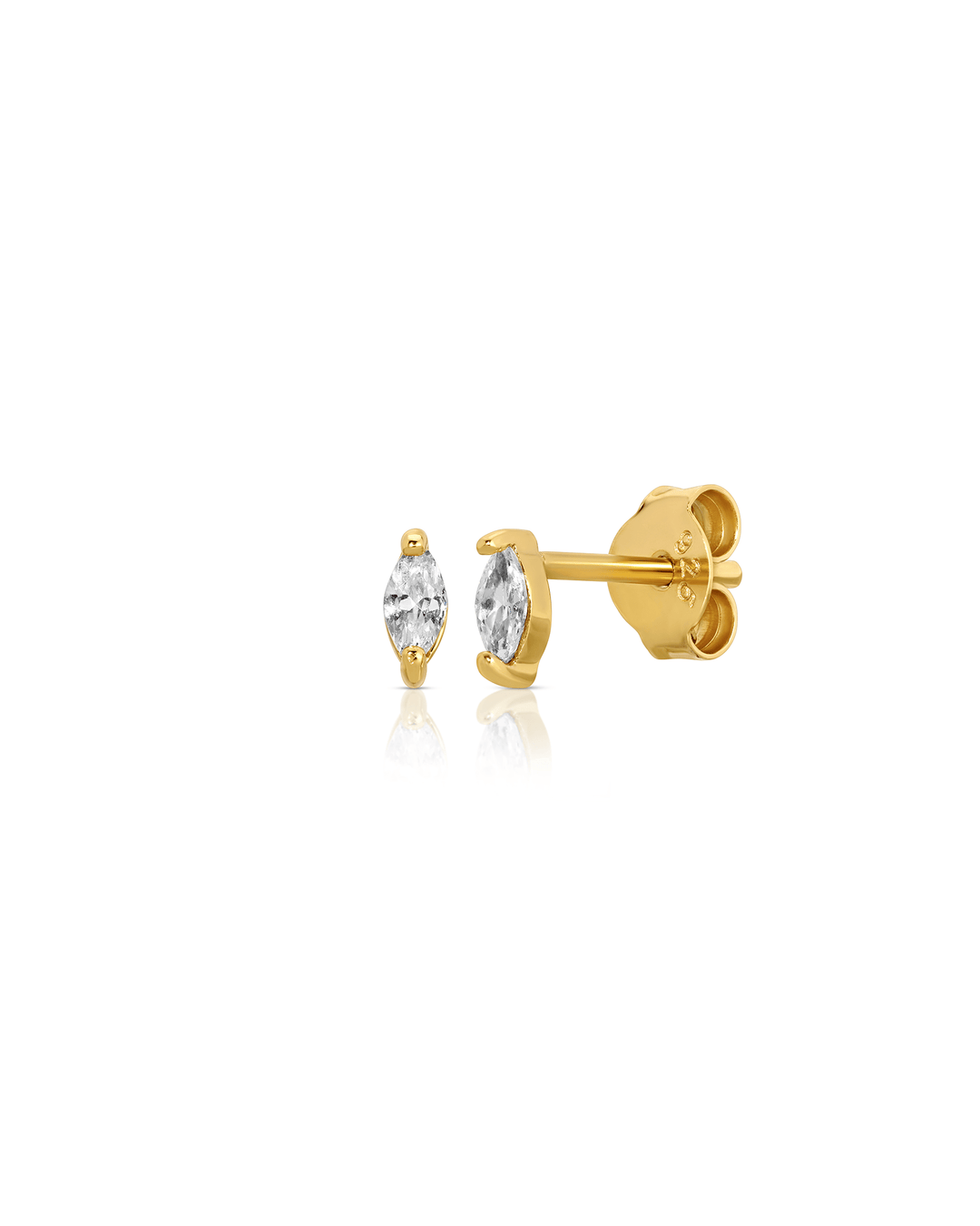 Glamour 14K Gold Plated Brass Stud Earrings - obligato