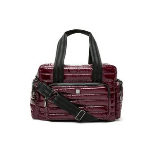 Glossy Voyager Travel Bag in Deep Burgundy - obligato
