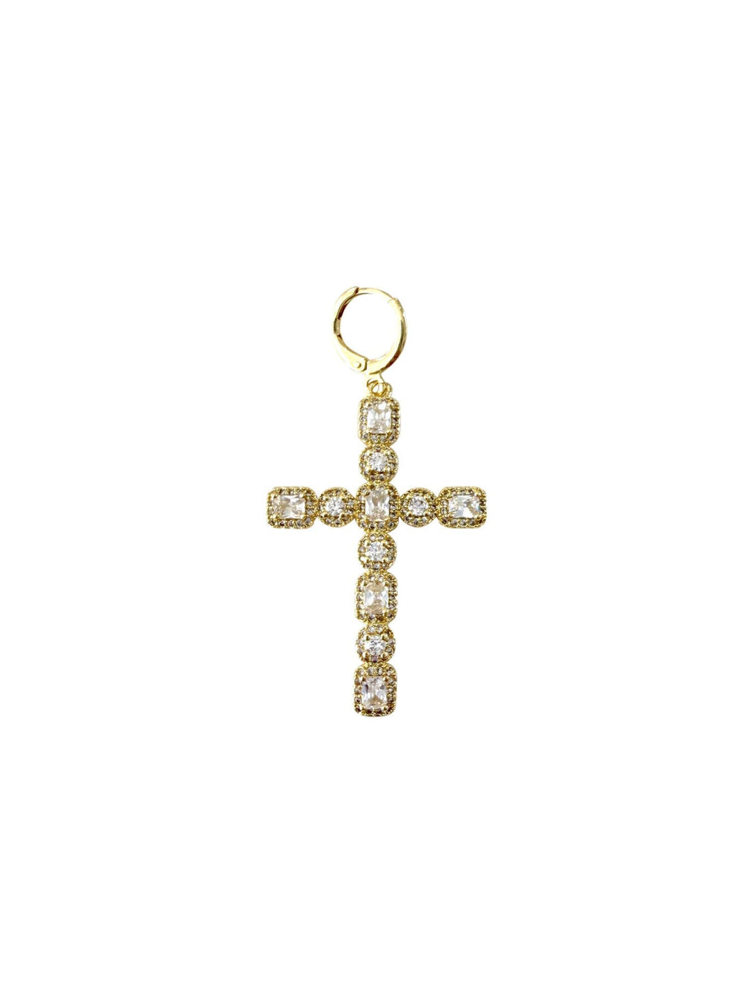 Gold CZ Square Cross Scarf Charm - Square Cross - obligato