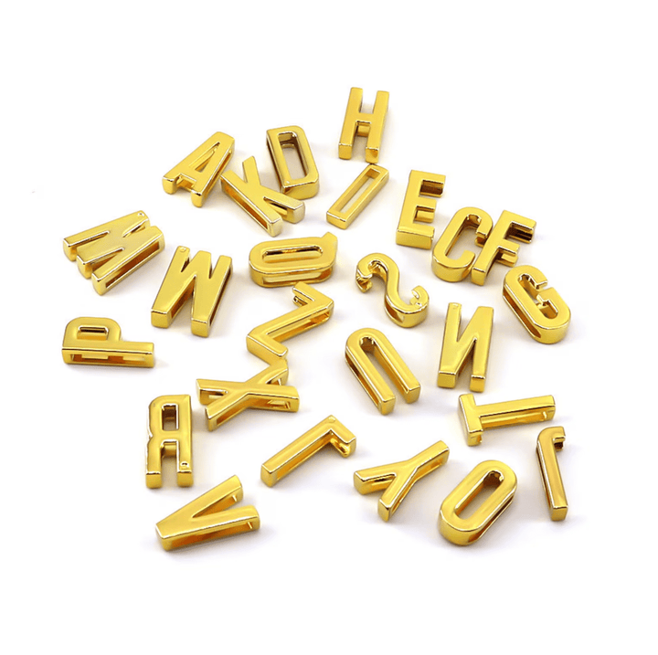 Gold Large Letter Bandana Slides: V - obligato