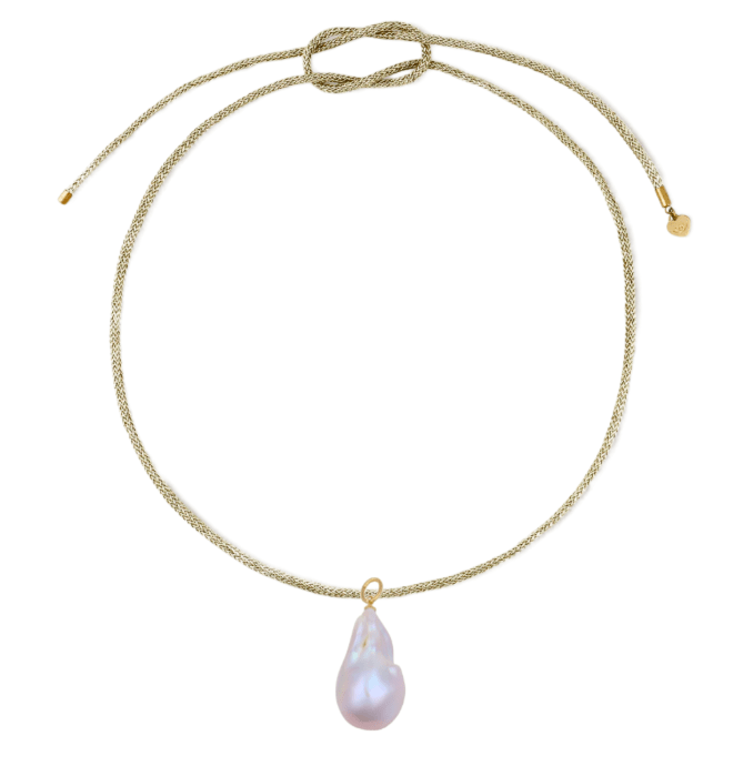 Gold Lurex Cord with Baroque Pearl Charm - obligato