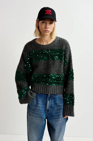 Green Sequin Pullover - obligato