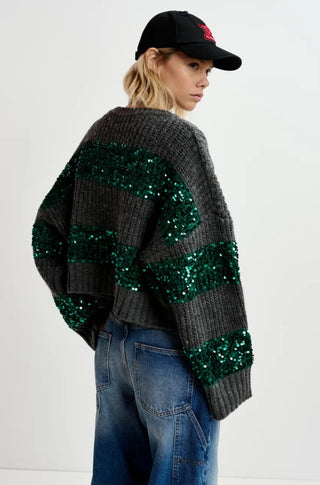 Green Sequin Pullover - obligato