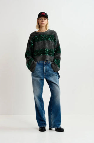 Green Sequin Pullover - obligato