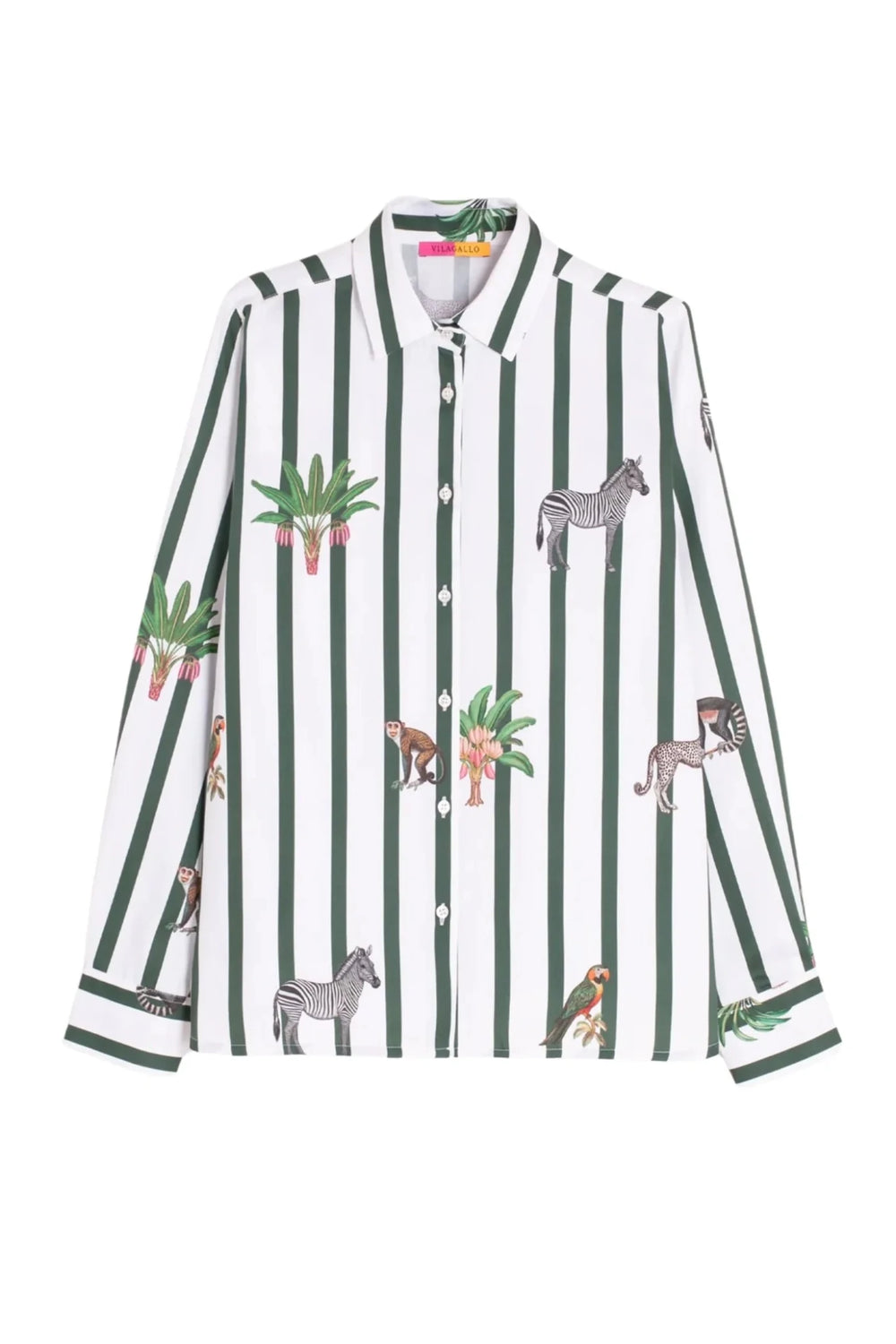 Green Striped Jungle Animals Shirt - obligato