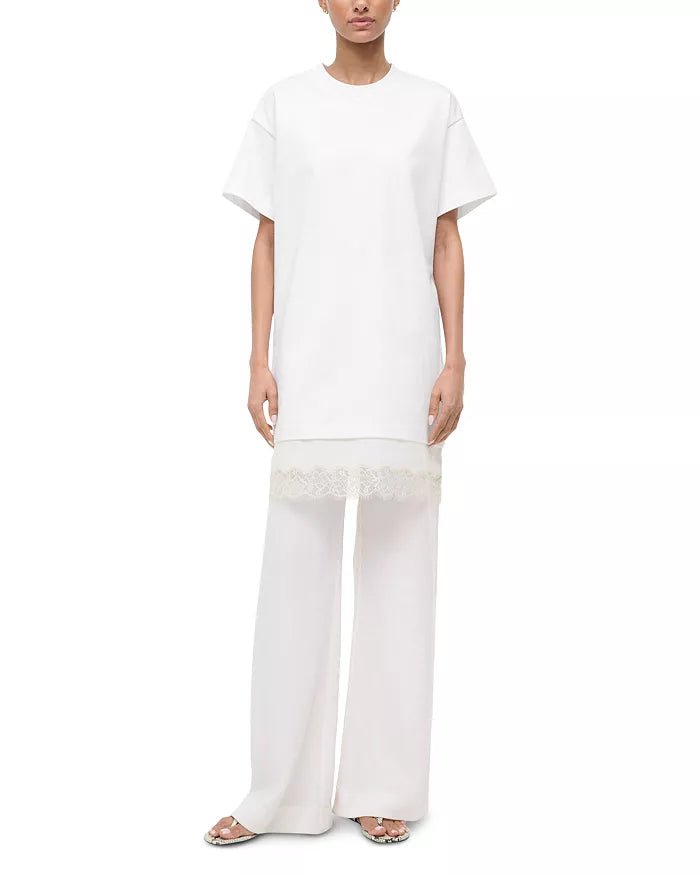 Grier Lace Hem Dress in Ivory - obligato