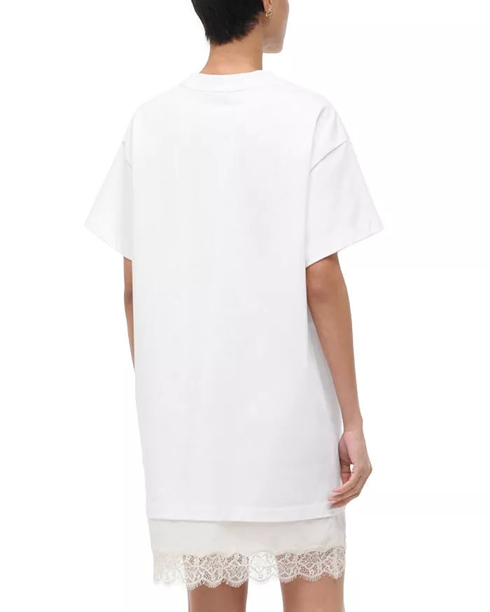 Grier Lace Hem Dress in Ivory - obligato