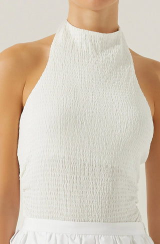 Gwyneth Textured Halter Neck Top - obligato