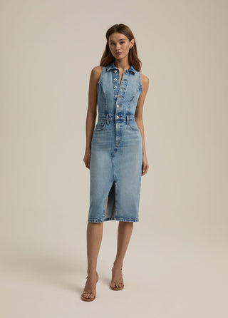 Halter City Santa Barbara Denim Dress - obligato