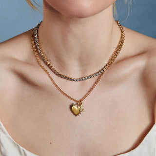 HART Small Heart of Gold Necklace - 18" Mini Belcher - obligato