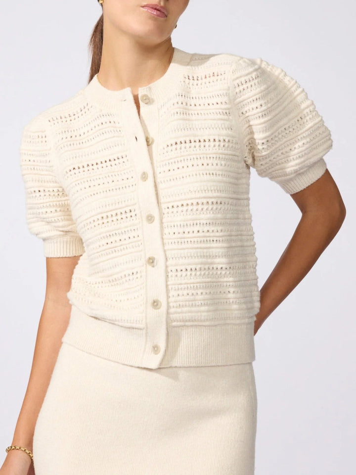 Havana Multi Stitch Cardigan in Oatmeal Melange - obligato
