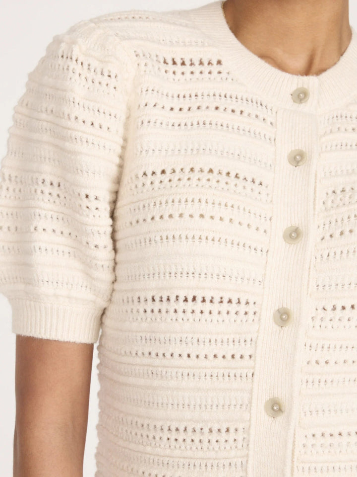 Havana Multi Stitch Cardigan in Oatmeal Melange - obligato