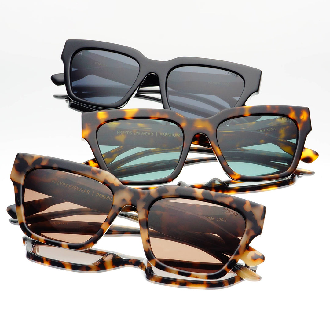 Hayden Acetate Unisex Rectangular Sunglasses: Milky Tortoise - obligato