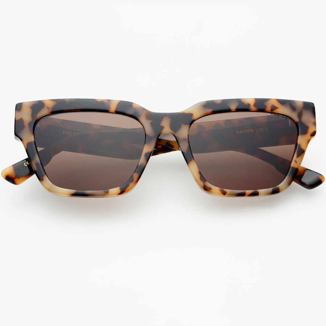 Hayden Acetate Unisex Rectangular Sunglasses: Milky Tortoise - obligato
