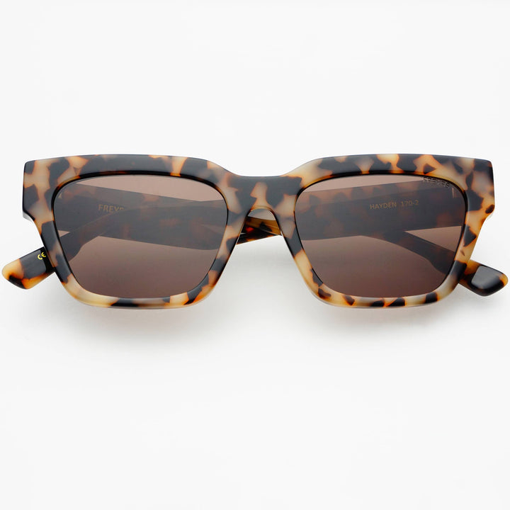 Hayden Acetate Unisex Rectangular Sunglasses: Milky Tortoise - obligato
