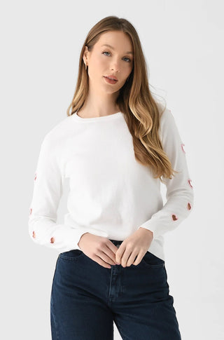 Heart Cut Out Sweatshirt in White - obligato