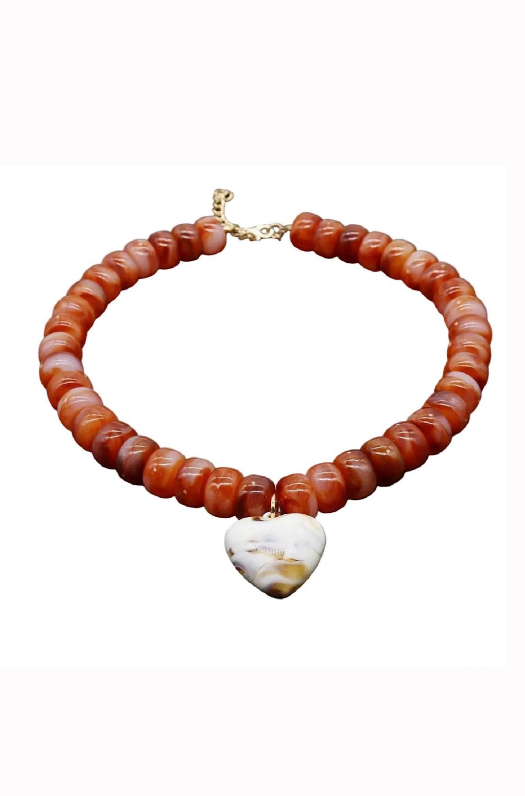 Heart-Pendant Beaded Necklace - obligato