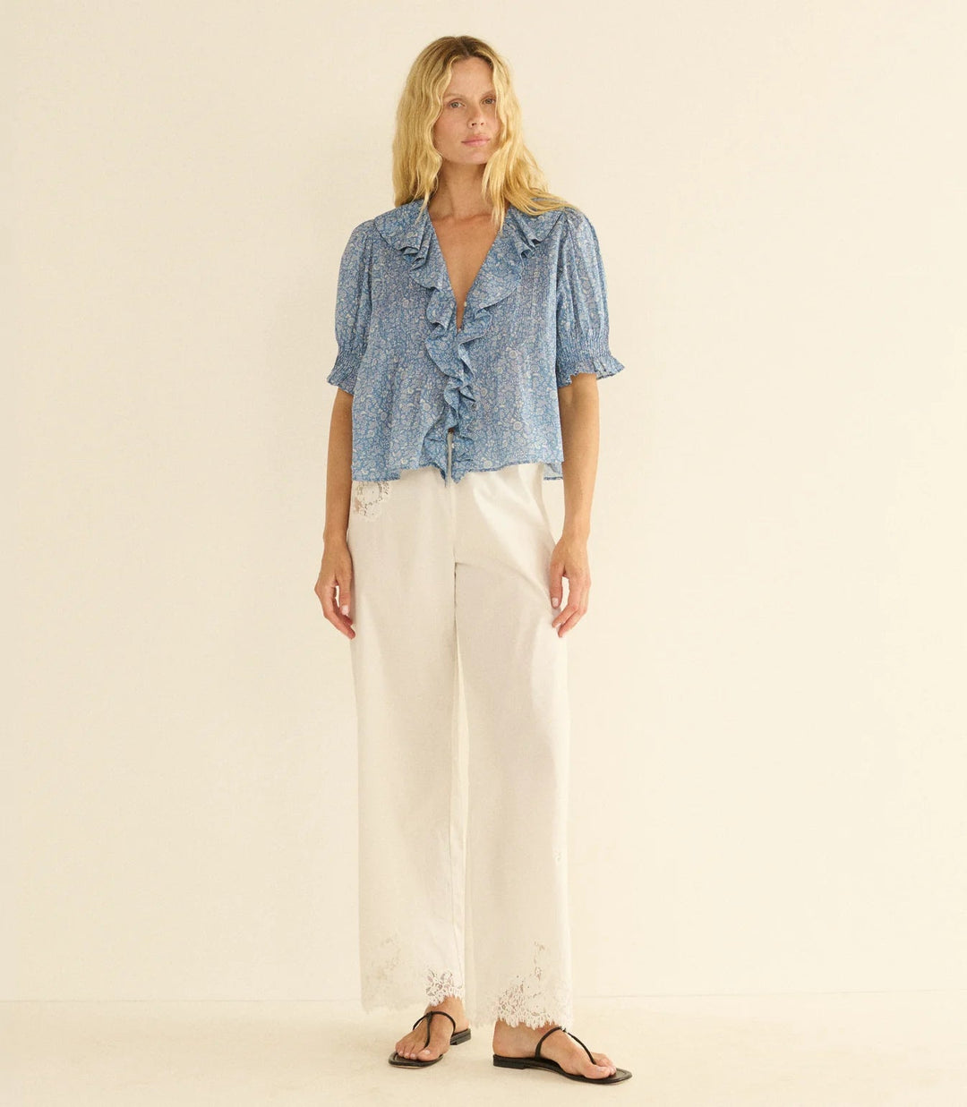 Henri Top in Blue Garden Bloom - obligato