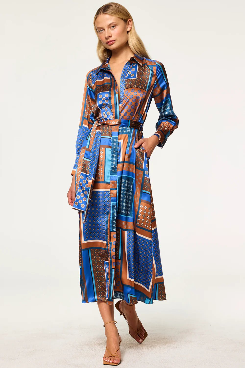 Herminia Dress in Tile Patchwork - obligato