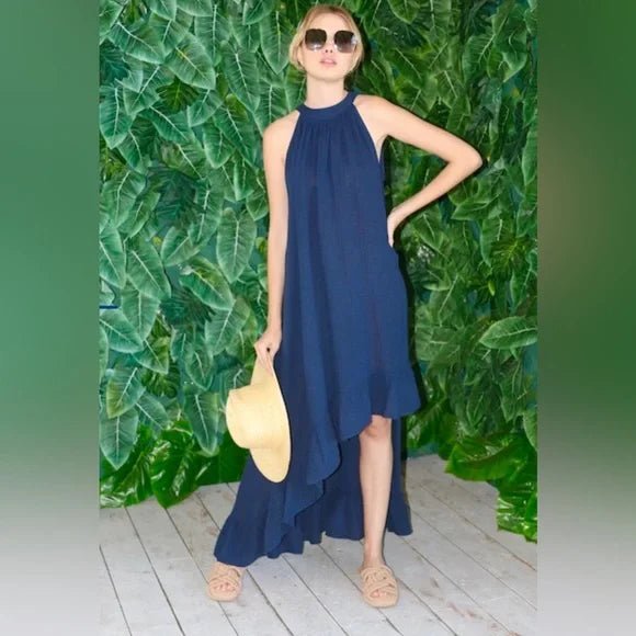 High Drama Maxi Dress in Navy - obligato