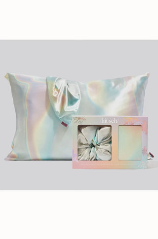 Holiday Satin Pillowcase and Pillow Scrunchie 2pc - Aura - obligato