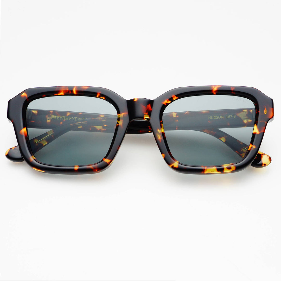 Hudson Acetate Unisex Rectangular Sunglasses: Tortoise - obligato