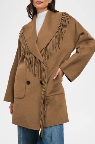 Hugo Double - Breasted Fringe Coat - obligato