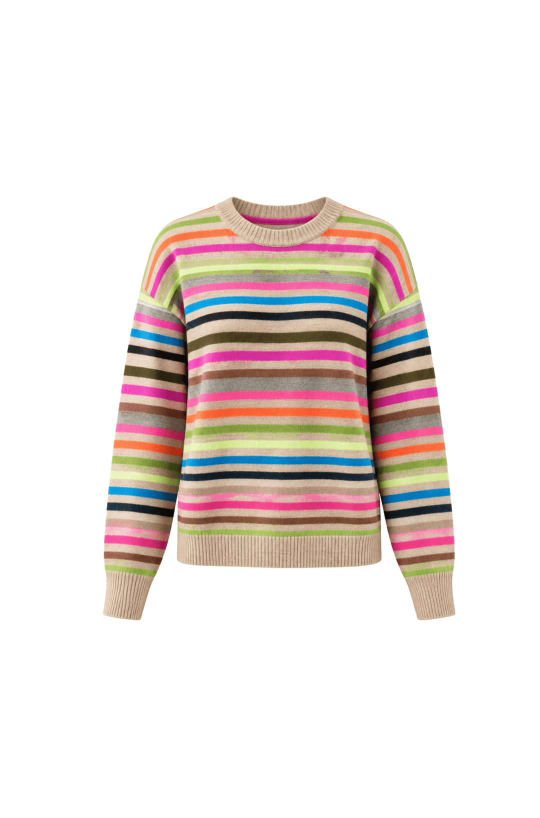 Hype the stripe sweater in Oat Multi - obligato