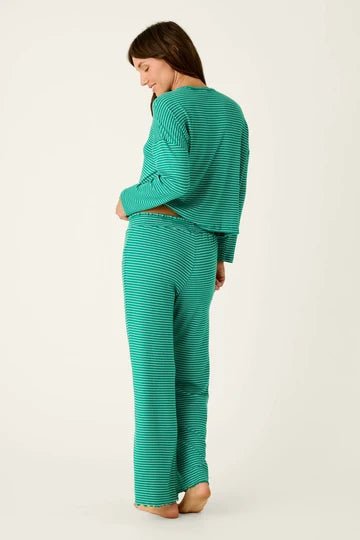 Icon Stripes Green Long Sleeve PJ Set - obligato
