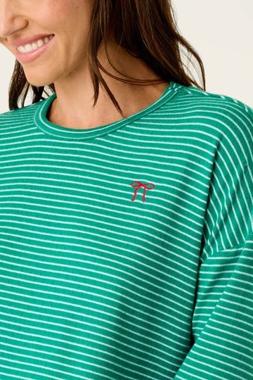 Icon Stripes Green Long Sleeve PJ Set - obligato