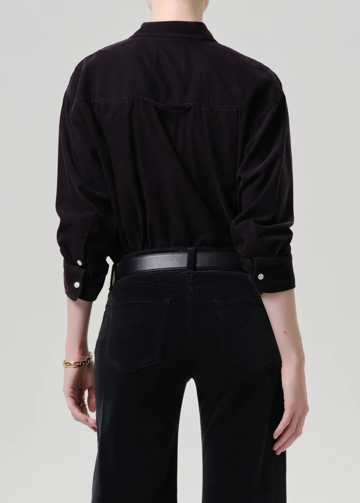 Ilaria Draped Japanese hammered Satin Top - obligato