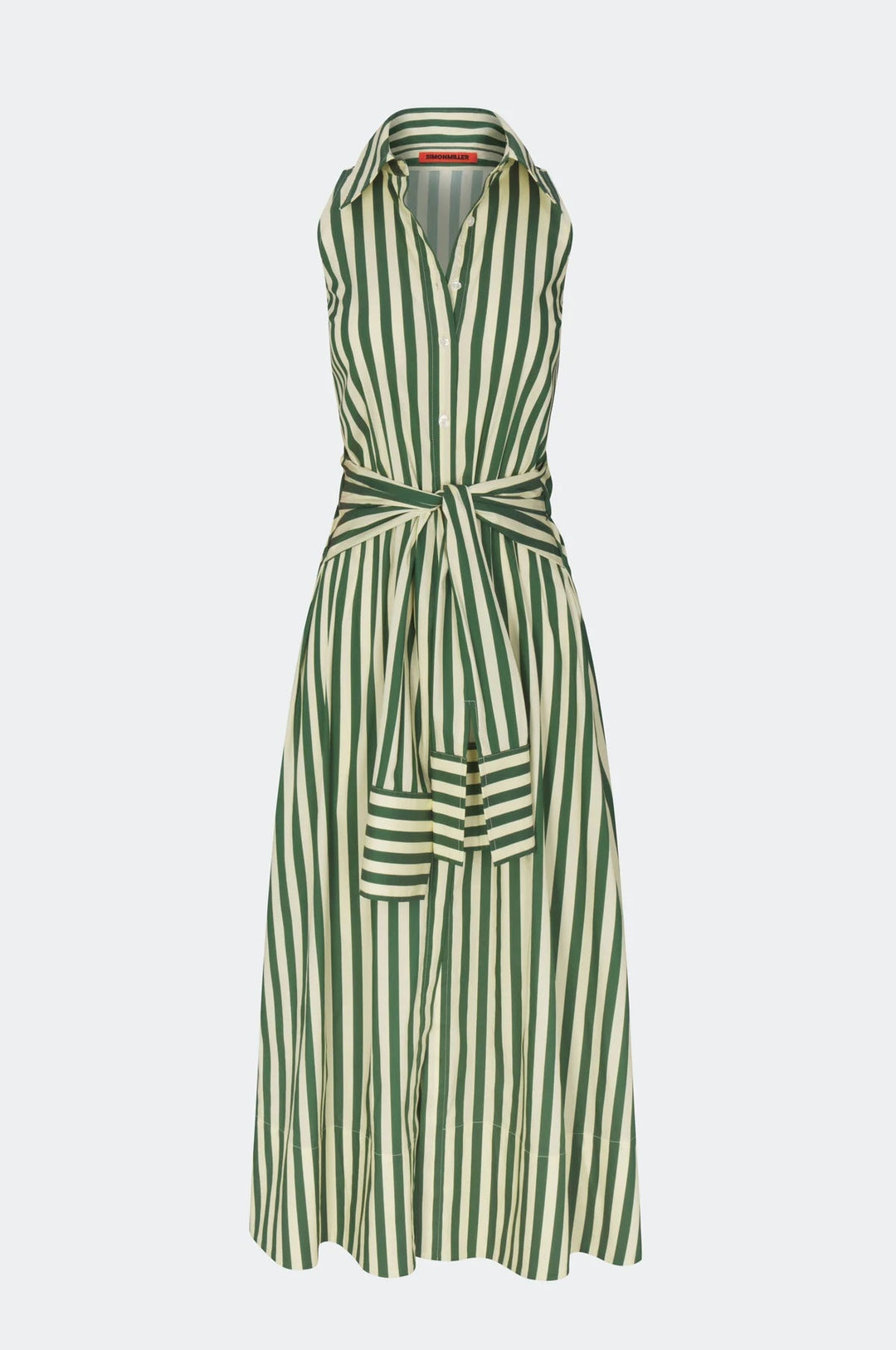 inna sleeveless poplin dress in gummy green - obligato