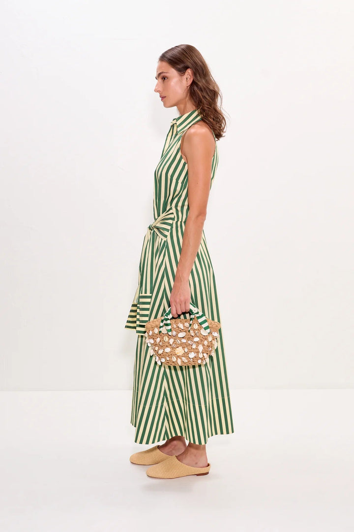 inna sleeveless poplin dress in gummy green - obligato