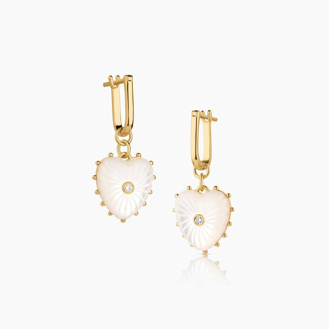 Isabel Mother of Pearl Heart Earrings - obligato