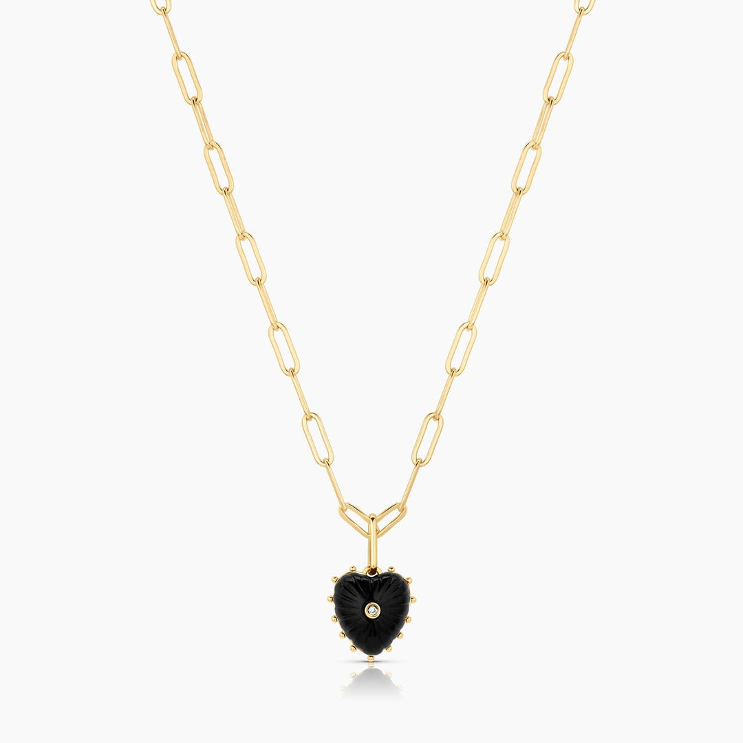 Isabel Onyx Heart Necklace - obligato