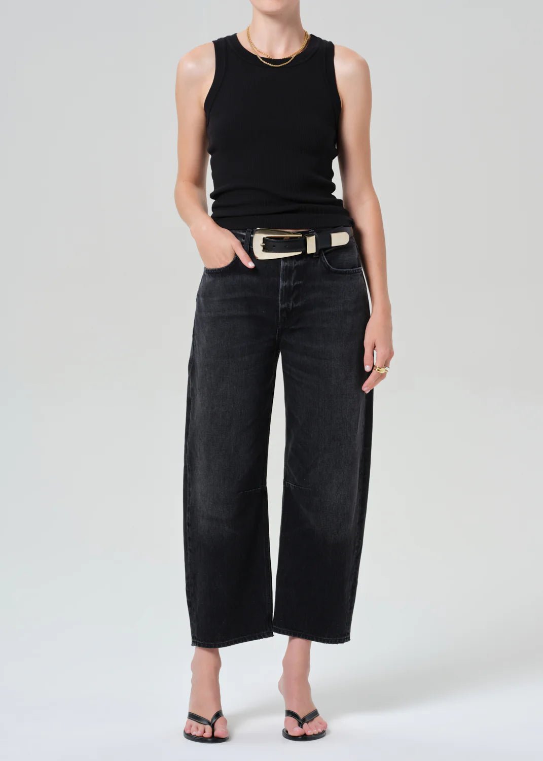 Isabel Rib Tank in Black - obligato