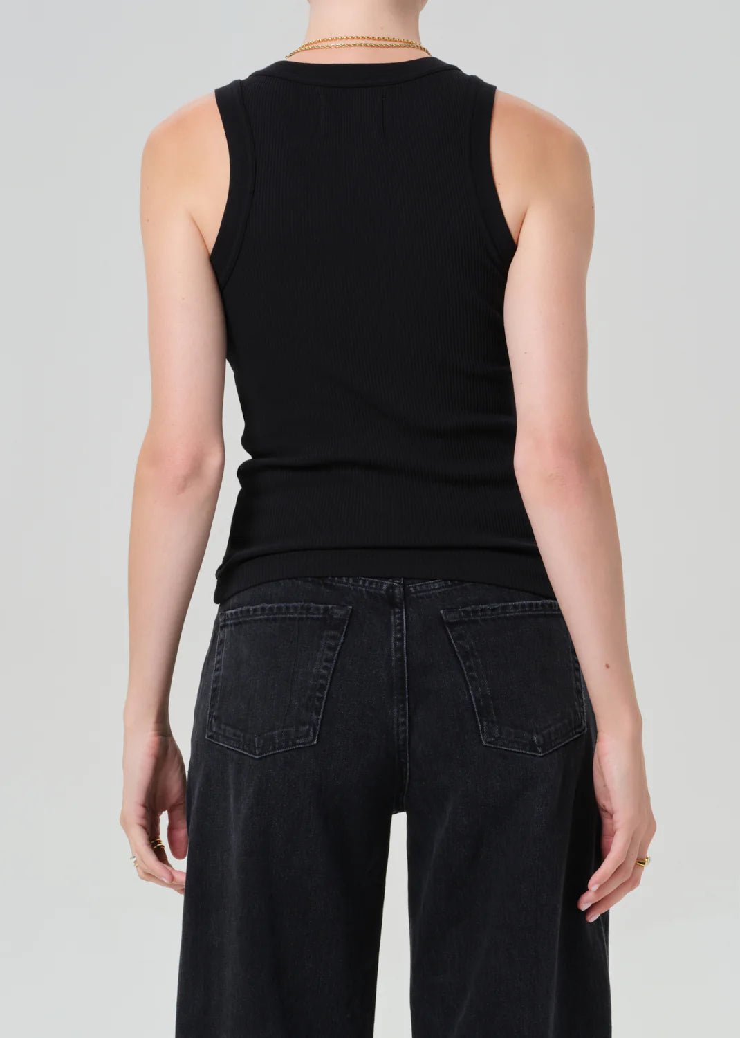 Isabel Rib Tank in Black - obligato
